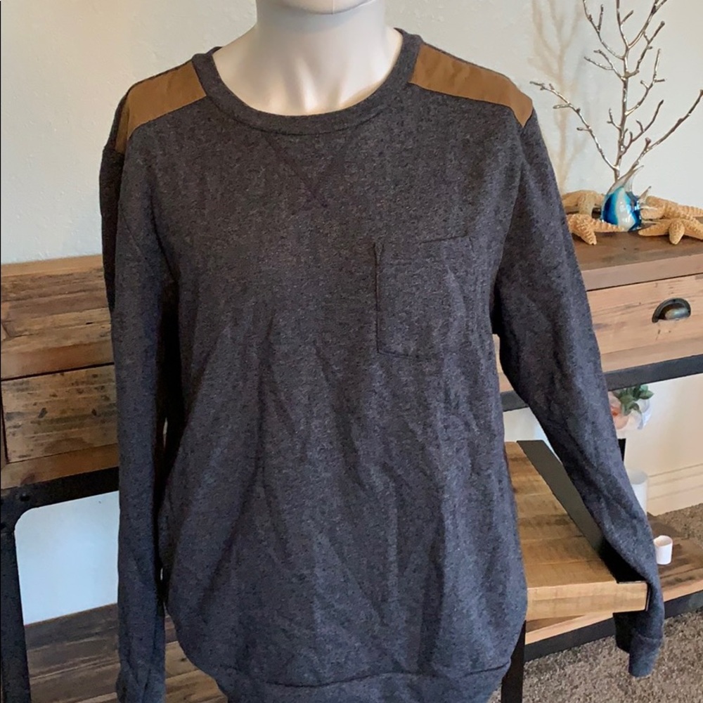 TOPMAN sweatshirt with brown patch detail